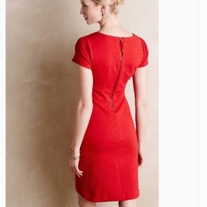 Anthropologie Maeve red mini tulip dress